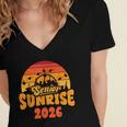 Senior Sunrise Class Of 2026 Graduation Proud Graduate Retro Women's Jersey Short Sleeve Deep V-Neck Tshirt