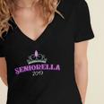 Seniorella 2019 Shirt Senior Class Graduation Women's Jersey Short Sleeve Deep V-Neck Tshirt