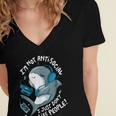 Shark Don’t Like People Antisocial Introvert Women's Jersey Short Sleeve Deep V-Neck Tshirt
