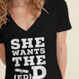She Wants The EdD Graduation Doctorate EdD Graduate Women's Jersey Short Sleeve Deep V-Neck Tshirt
