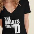 She Wants The MD Shirt Medical Graduation Doctor Women's Jersey Short Sleeve Deep V-Neck Tshirt