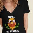 Shhh I'm Reading World Book Day Costume 2026 Kids Women's Jersey Short Sleeve Deep V-Neck Tshirt