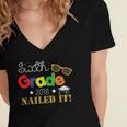 Sixth 6th Grade 2018 Nailed It Graduation Shirt Women's Jersey Short Sleeve Deep V-Neck Tshirt