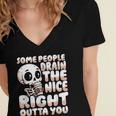 Skeleton Coffee Lover Introvert Women's Jersey Short Sleeve Deep V-Neck Tshirt