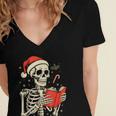 Skeleton Reading Book Christmas Teacher Librarian Book Lover Women's Jersey Short Sleeve Deep V-Neck Tshirt Skeleton Reading Book Christmas Teacher Librarian Book Lover Women's Jersey Short Sleeve Deep V-Neck Tshirt
