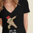 Sloth Dabbing 5th Grade Graduation Shirt Fifth Grade Grad Women's Jersey Short Sleeve Deep V-Neck Tshirt