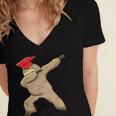 Sloth Dabbing Shirt Graduation Day Shirt See Ya Women's Jersey Short Sleeve Deep V-Neck Tshirt