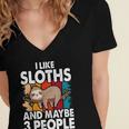 Sloth For Sloth Lover Men Women Kids Introvert Women's Jersey Short Sleeve Deep V-Neck Tshirt Sloth For Sloth Lover Men Women Kids Introvert Women's Jersey Short Sleeve Deep V-Neck Tshirt
