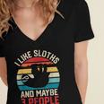 I Like Sloths And Maybe 3 People Sloth Introvert Vintage Women's Jersey Short Sleeve Deep V-Neck Tshirt I Like Sloths And Maybe 3 People Sloth Introvert Vintage Women's Jersey Short Sleeve Deep V-Neck Tshirt