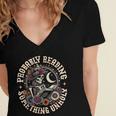Is That Smutt Books Probably Reading Something Unholy Women's Jersey Short Sleeve Deep V-Neck Tshirt