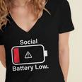 Social Battery Low Anti-Social Introvert Women's Jersey Short Sleeve Deep V-Neck Tshirt Social Battery Low Anti-Social Introvert Women's Jersey Short Sleeve Deep V-Neck Tshirt