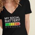 Social Battery Low Energy Antisocial Introvert Women's Jersey Short Sleeve Deep V-Neck Tshirt Social Battery Low Energy Antisocial Introvert Women's Jersey Short Sleeve Deep V-Neck Tshirt