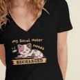 Social Meter Recharge Social Meter For Introverts Women's Jersey Short Sleeve Deep V-Neck Tshirt