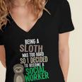 Social Work Student Masters Degree Graduation Women's Jersey Short Sleeve Deep V-Neck Tshirt