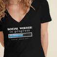 Social Worker In Progress MSW Masters Graduation Shirt Women's Jersey Short Sleeve Deep V-Neck Tshirt