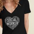 Social WorkerShirt Love Month Graduation Tshirt Women's Jersey Short Sleeve Deep V-Neck Tshirt