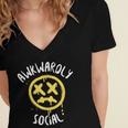 Socially Awkward Introvert Social Anxious Awkwardly Social Women's Jersey Short Sleeve Deep V-Neck Tshirt Socially Awkward Introvert Social Anxious Awkwardly Social Women's Jersey Short Sleeve Deep V-Neck Tshirt