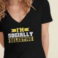 Im Socially Selective Introvert Women's Jersey Short Sleeve Deep V-Neck Tshirt Im Socially Selective Introvert Women's Jersey Short Sleeve Deep V-Neck Tshirt
