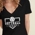 Softball Senior Night Softball Senior 2025 Graduation 4 Women's Jersey Short Sleeve Deep V-Neck Tshirt