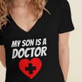 My Son Is A Doctor Shirt Proud Parents Graduation Women's Jersey Short Sleeve Deep V-Neck Tshirt