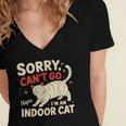Sorry I Can't Go I'm An Indoor Cat Introvert Cat Owner Women's Jersey Short Sleeve Deep V-Neck Tshirt Sorry I Can't Go I'm An Indoor Cat Introvert Cat Owner Women's Jersey Short Sleeve Deep V-Neck Tshirt