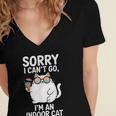 Sorry I Can’t Go I’m An Indoor Cat Introvert Cat Women's Jersey Short Sleeve Deep V-Neck Tshirt Sorry I Can’t Go I’m An Indoor Cat Introvert Cat Women's Jersey Short Sleeve Deep V-Neck Tshirt