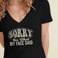 Sorry For What My Face Said Sarcastic Introvert Humor Women's Jersey Short Sleeve Deep V-Neck Tshirt Sorry For What My Face Said Sarcastic Introvert Humor Women's Jersey Short Sleeve Deep V-Neck Tshirt