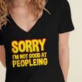 Sorry Im Not Good At Peopleing Introvert Women's Jersey Short Sleeve Deep V-Neck Tshirt