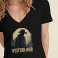 Spaghetti Western Cowboy Culture Classic Western Nostalgia Women's Jersey Short Sleeve Deep V-Neck Tshirt Spaghetti Western Cowboy Culture Classic Western Nostalgia Women's Jersey Short Sleeve Deep V-Neck Tshirt