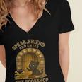 Speak Friend Enter Bookshop Magic Panther Women's Jersey Short Sleeve Deep V-Neck Tshirt Speak Friend Enter Bookshop Magic Panther Women's Jersey Short Sleeve Deep V-Neck Tshirt