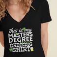 St Patricks Day Masters Degree MSW Graduation Social Work Women's Jersey Short Sleeve Deep V-Neck Tshirt