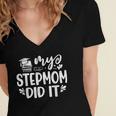 My Stepmom Did It Graduation Graduated Tie Dye Women's Jersey Short Sleeve Deep V-Neck Tshirt