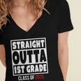 Straight Outta 1st Grade Class Of 2029 Shirt Graduation Women's Jersey Short Sleeve Deep V-Neck Tshirt