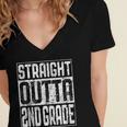 Straight Outta 2nd Grade Shirt Second Grade Graduation Women's Jersey Short Sleeve Deep V-Neck Tshirt