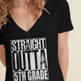 Straight Outta 5th Grade Shirt Graduation 2017 Women's Jersey Short Sleeve Deep V-Neck Tshirt