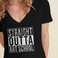 Straight Outta Art School Graduation Shirt Women's Jersey Short Sleeve Deep V-Neck Tshirt