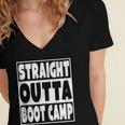 Straight Outta Boot Camp Military Basic Training Graduation Women's Jersey Short Sleeve Deep V-Neck Tshirt