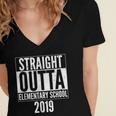 Straight Outta Elementary School 2019 Graduation Fun Women's Jersey Short Sleeve Deep V-Neck Tshirt