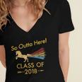 STRAIGHT OUTTA HIGH SCHOOL 2018 Grad Graduation Shirt Women's Jersey Short Sleeve Deep V-Neck Tshirt