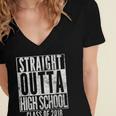 STRAIGHT OUTTA HIGH SCHOOL 2018 Graduation Grad Shirt Women's Jersey Short Sleeve Deep V-Neck Tshirt