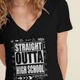 Straight Outta High School Shirt Cute Graduation Women's Jersey Short Sleeve Deep V-Neck Tshirt