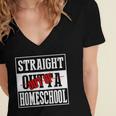 Straight Outta Homeschool Shirt Graduation Women's Jersey Short Sleeve Deep V-Neck Tshirt
