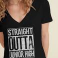 Straight Outta Junior High Shirt Graduation Idea Women's Jersey Short Sleeve Deep V-Neck Tshirt
