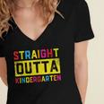 Straight Outta Kindergarten TShirt Graduation Kid Women's Jersey Short Sleeve Deep V-Neck Tshirt