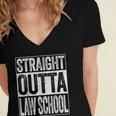 Straight Outta Law School Shirt Lawyer Graduation Women's Jersey Short Sleeve Deep V-Neck Tshirt