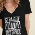 Straight Outta Med School Shirt Medical Graduation Women's Jersey Short Sleeve Deep V-Neck Tshirt