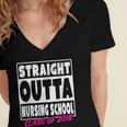 Straight Outta Nursing School Class Of 2018 Graduation Women's Jersey Short Sleeve Deep V-Neck Tshirt
