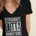 Straight Outta Pharmacy School Shirt Graduation Women's Jersey Short Sleeve Deep V-Neck Tshirt