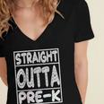 Straight Outta Pre-K Shirt Great Graduation Preschools Women's Jersey Short Sleeve Deep V-Neck Tshirt