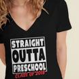 Straight Outta Preschool Class Of 2018 Graduation Shirt Women's Jersey Short Sleeve Deep V-Neck Tshirt